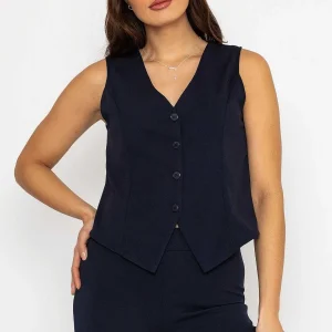 Pala D'oro Waistcoat In Navy*Women Tops & Blouses