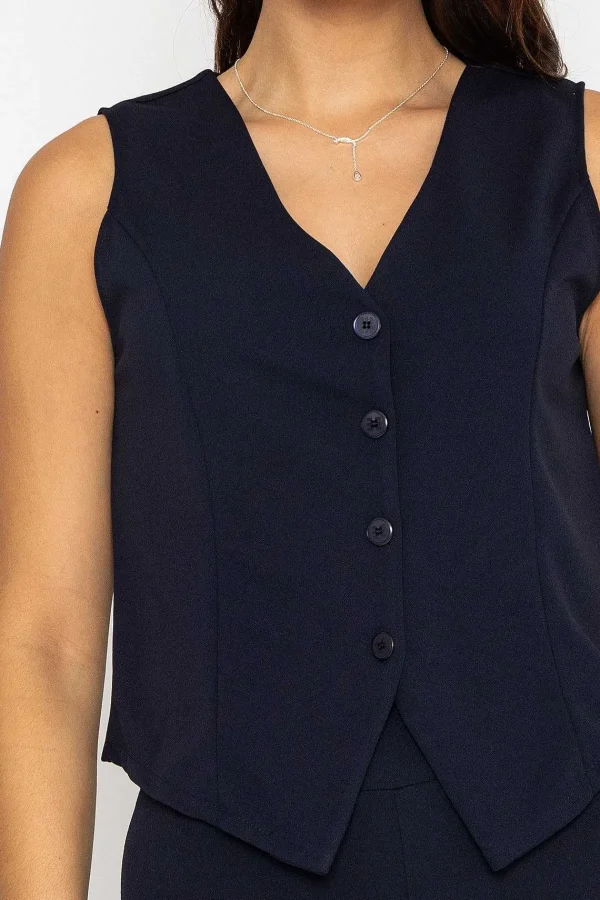 Pala D'oro Waistcoat In Navy*Women Tops & Blouses