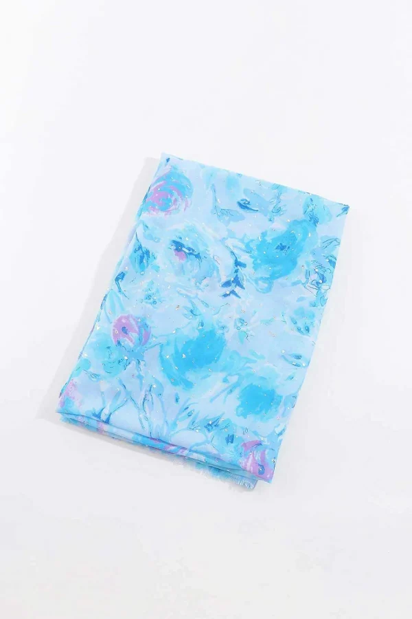 SOUL Accessories Watercolour Rose Scarf In Blue* Accessories