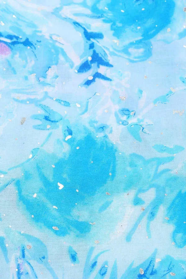 SOUL Accessories Watercolour Rose Scarf In Blue* Accessories