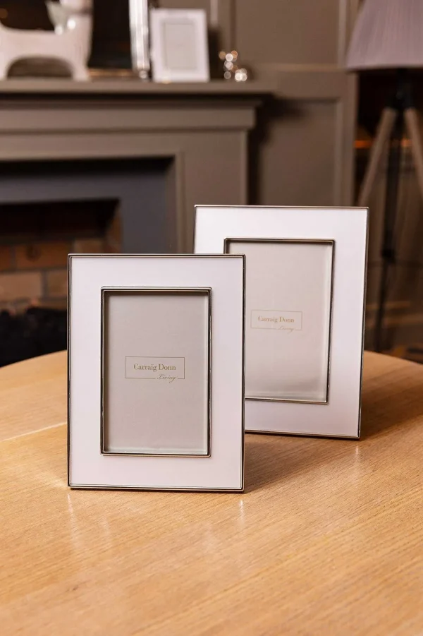 Carraig Donn Living White & Silver Trimmed Frame* Homeware