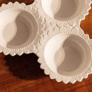 Carraig Donn HOME White Ceramic Round Triple Dip Dish* Homeware