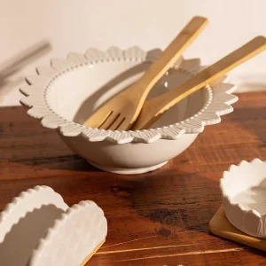Carraig Donn HOME White Ceramic Salad Bowl Serving Set* Homeware