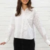 Pala D'oro Sport White Embellished Shirt*Women Tops & Blouses