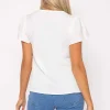 Kelly & Grace Weekend White Lace Trim Top*Women Tops & Blouses