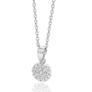 Tipperary Crystal Jewellery White Stone Disc Drop Pendant* Boxed Gifts