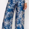Pala D'oro Wide Leg Trousers In Blue Print*Women Jeans & Trousers