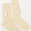 Cherish Accessories Wool Blend Pom Pom Socks In Cream*Women Nightwear