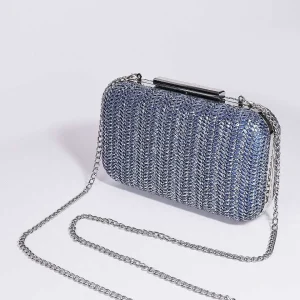 SOUL Accessories Woven Metallic Clutch In Navy* Teenager