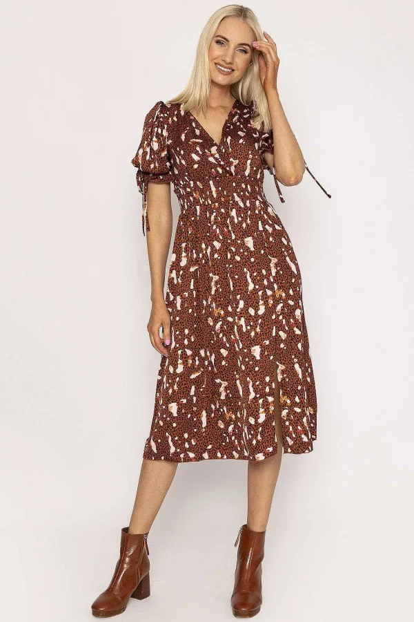 Little Mistress Wrap Midi Dress In Brown*Women Dresses & Jumpsuits