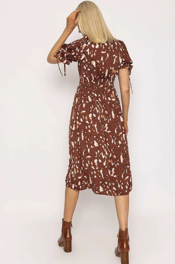 Little Mistress Wrap Midi Dress In Brown*Women Dresses & Jumpsuits