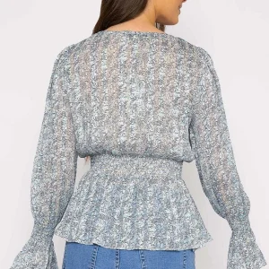 Rowen Avenue Wrap Top In Blue Floral Print*Women Tops & Blouses