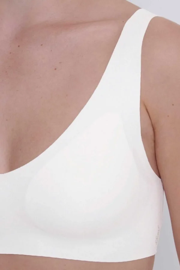 Sloggi Zero Feel V-Neck Bralette In White*Women Lingerie