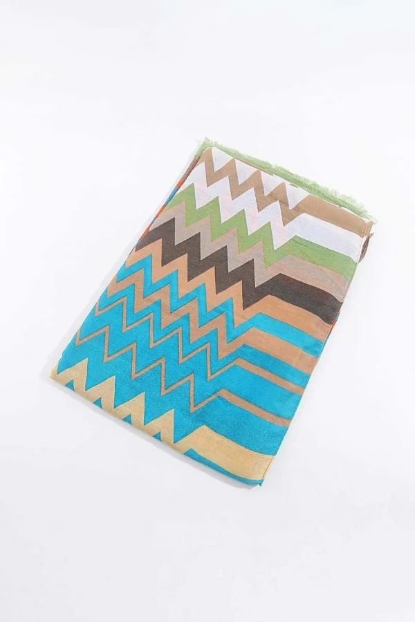 SOUL Accessories Zig Zag Print Scarf In Khaki* Accessories