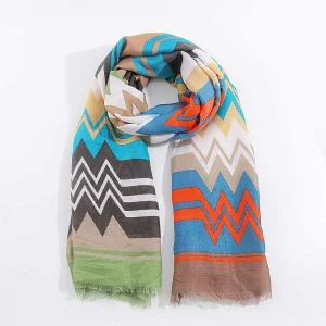 SOUL Accessories Zig Zag Print Scarf In Khaki* Accessories