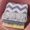 Scatter Box Ziggy Throw 127X178Cm In Navy And Grey* Homeware